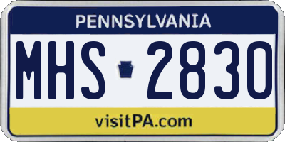PA license plate MHS2830