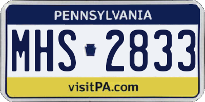 PA license plate MHS2833