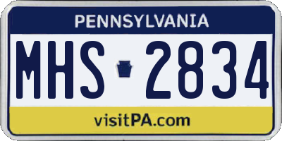 PA license plate MHS2834