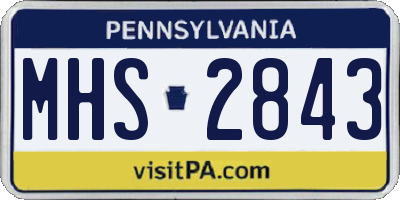PA license plate MHS2843