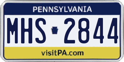 PA license plate MHS2844