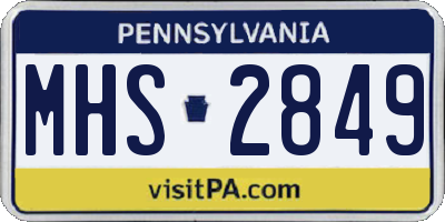 PA license plate MHS2849