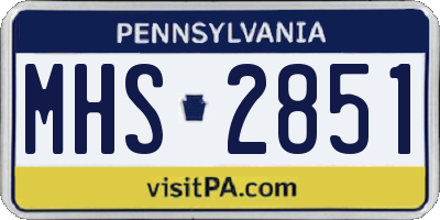 PA license plate MHS2851