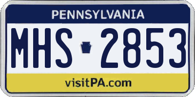 PA license plate MHS2853