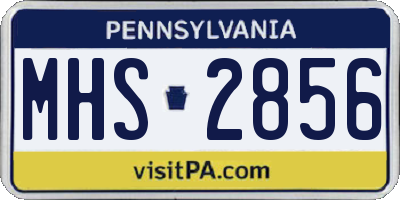 PA license plate MHS2856