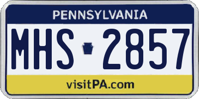 PA license plate MHS2857