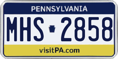 PA license plate MHS2858