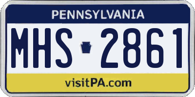 PA license plate MHS2861