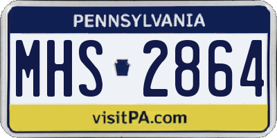 PA license plate MHS2864