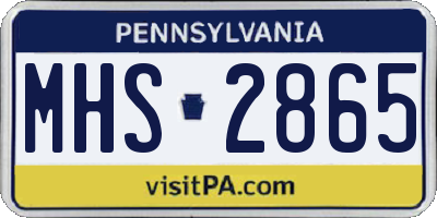 PA license plate MHS2865