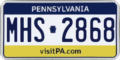 PA license plate MHS2868