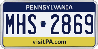 PA license plate MHS2869