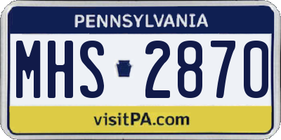 PA license plate MHS2870
