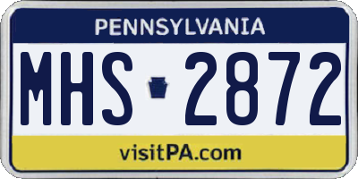 PA license plate MHS2872