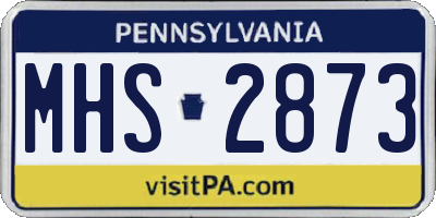 PA license plate MHS2873