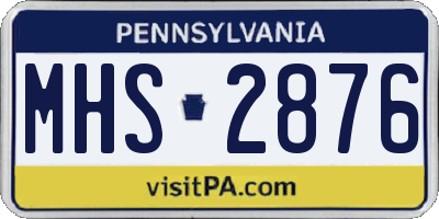 PA license plate MHS2876
