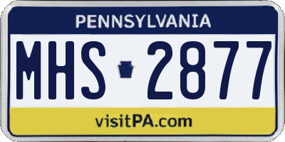 PA license plate MHS2877