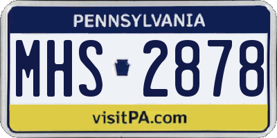 PA license plate MHS2878