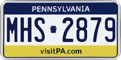 PA license plate MHS2879