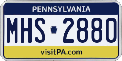PA license plate MHS2880