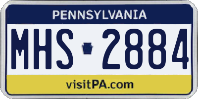 PA license plate MHS2884