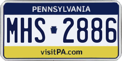 PA license plate MHS2886