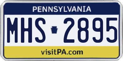 PA license plate MHS2895