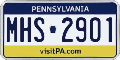 PA license plate MHS2901