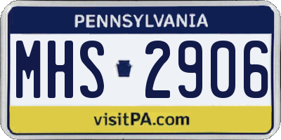 PA license plate MHS2906