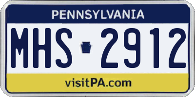 PA license plate MHS2912