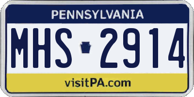 PA license plate MHS2914
