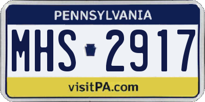 PA license plate MHS2917