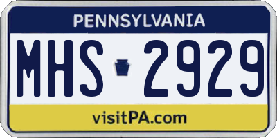 PA license plate MHS2929