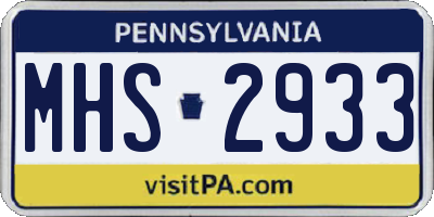 PA license plate MHS2933