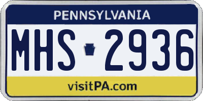 PA license plate MHS2936