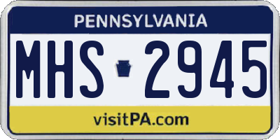 PA license plate MHS2945