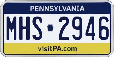 PA license plate MHS2946