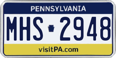 PA license plate MHS2948