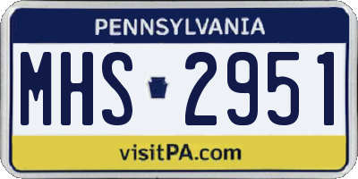 PA license plate MHS2951