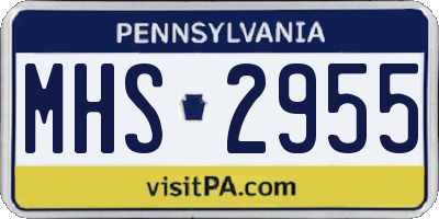PA license plate MHS2955