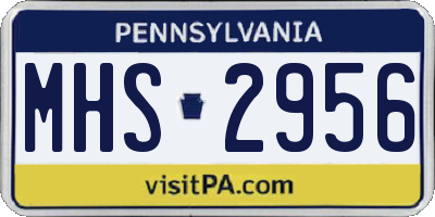PA license plate MHS2956