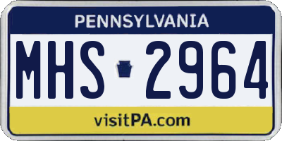 PA license plate MHS2964