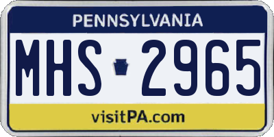 PA license plate MHS2965