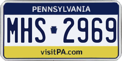 PA license plate MHS2969