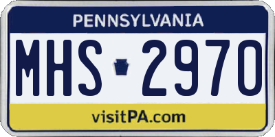 PA license plate MHS2970