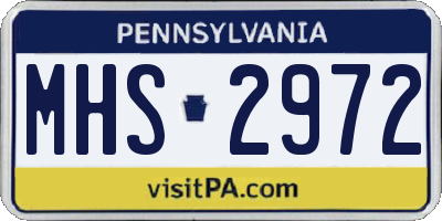 PA license plate MHS2972