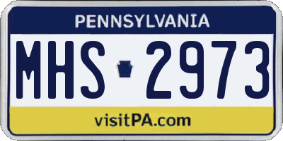 PA license plate MHS2973