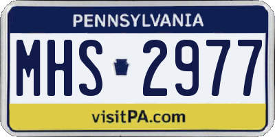 PA license plate MHS2977