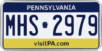 PA license plate MHS2979