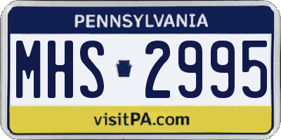 PA license plate MHS2995